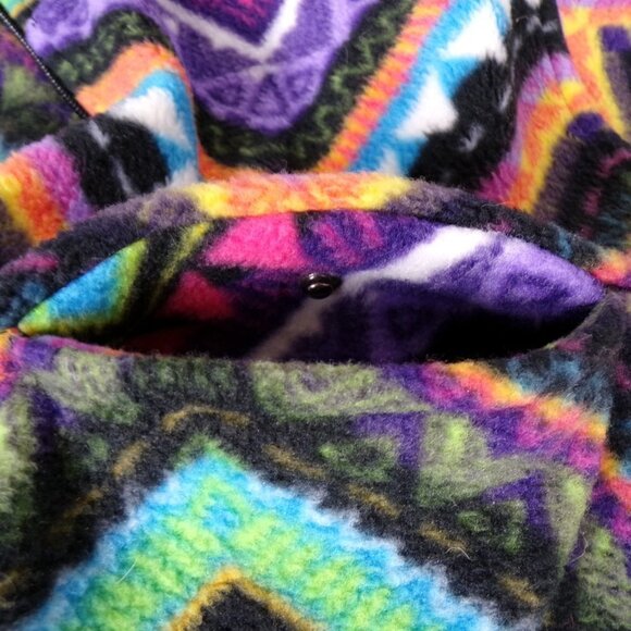 WESC Chevron Pattern Pullover Fleece Quarter Zip Sweatshirt Women M Men S #438 - Picture 9 of 10